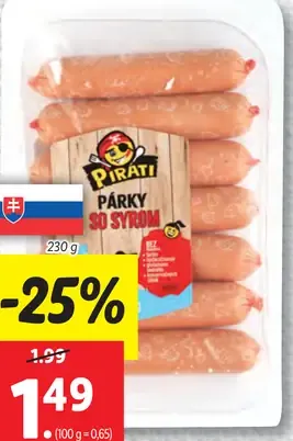 Piráti Detské párky so syrom