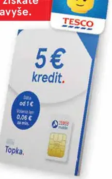 Tesco Mobile SIM karta Topka s kreditom 5 EUR