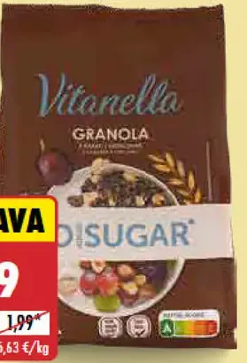 Vitanelle Granola bez pridaného cukru