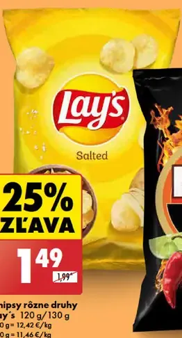 Lay's chipsy rôzne druhy