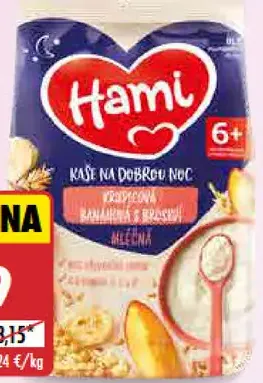 Hami Mliečna kaša na dobrú noc krupicová s banánovou príchuťou