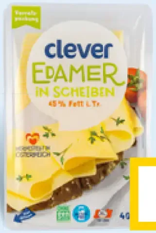 Clever edamer 45% plátky