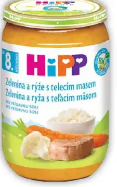 HiPP detský príkrm zelenina a ryža s teľacím mäsom