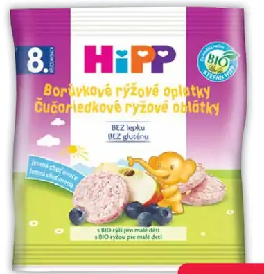 HiPP ryžové oblátky borůvky-cučoriedka