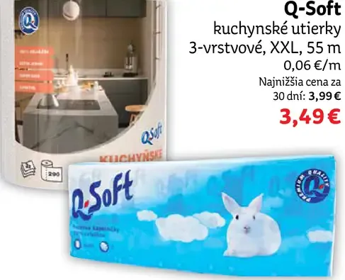 Q-Soft kuchynské utierky 3-vrstvové