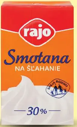Rajo Trvanlivá smotana na šľahanie 30%