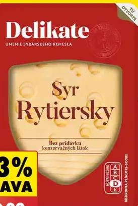 Delikate syr Rytier sky plátky