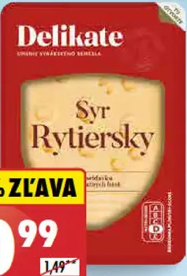 Delikate Rytierky syr plátky