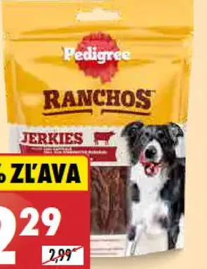 Pedigree Ranchos jerky snack pre psy