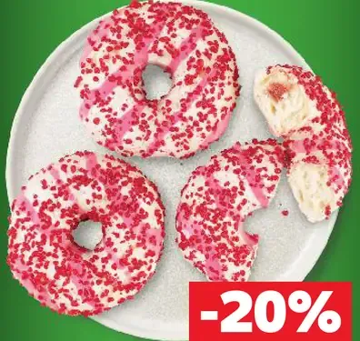 Donut s jahodovou príchuťou