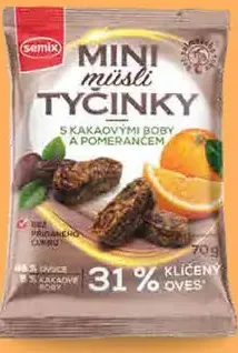 Semix Mini müsli tyčinky kakao a pomaranč