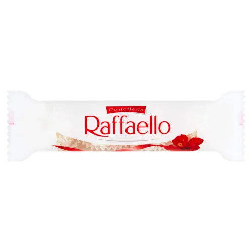 Raffaello Chrumkavá oblátka posypaná strúhaným kokosom, s celou mandľou vo vnútri
