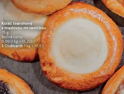 Koláč tvarohový s maslovou mrveničkou