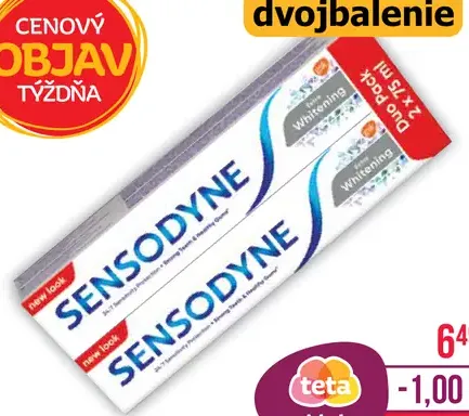Sensodyne Extra Whitening zubná pasta 2 x