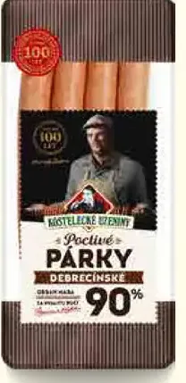 Kostelecké úzeniny Debrecínske párky 90%
