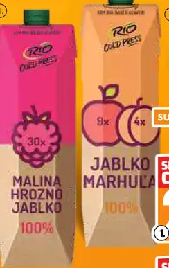 Rio Cold Press ovocná šťava malina hrozno jablko