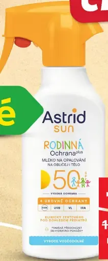 Astrid Sun Rodinná Ochrana Mlieko na opaľovanie