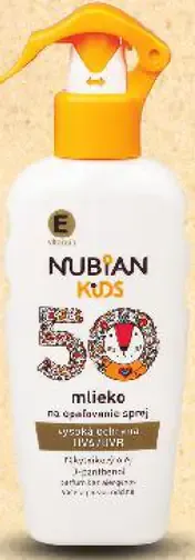Nubian Mlieko na opaľovanie pre deti OF 50