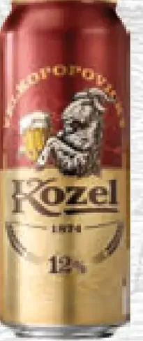 Velkopopovický Kozel svetlé pivo plechovka