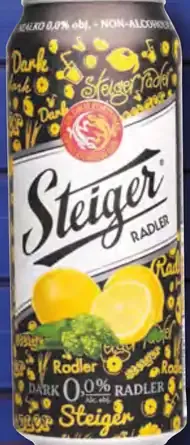 Steiger radler tmavý citrón plechovka