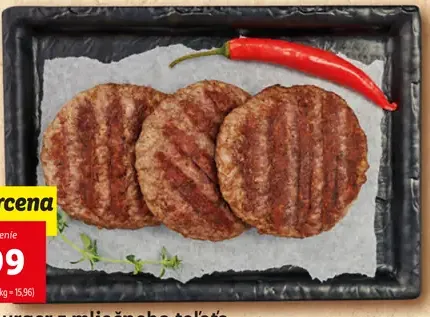Teľací burger z mliečneho teľaťa