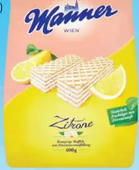 Manner chrumkavé oplátky plnené citrónovou náplňou