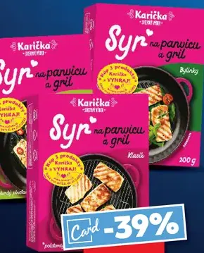 Karicka Syr na panvicu alebo gril 45% rôzne druhy
