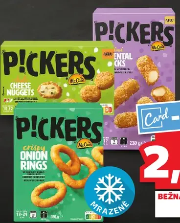 Pickers mrazené polotovary cheese nuggets, onion rings