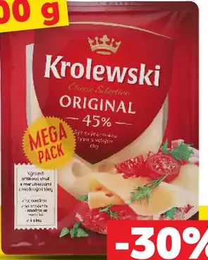 Krolewski syr švajčiarskeho typu 45% plátky