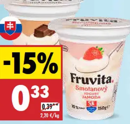 Fruvita Smotanový jogurt čokoládový/jahodový