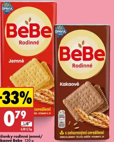Opavia BeBe Rodinné jemné/kakaové