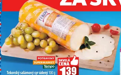 Tekovský salámový syr údený