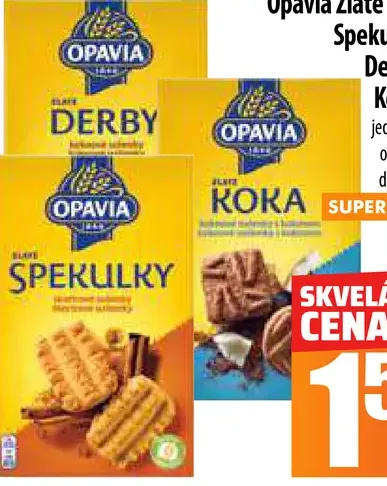 Opavia Zlaté sušienky Spekulky, Derby, Koka