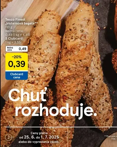 Tesco Finest proteínová bageta
