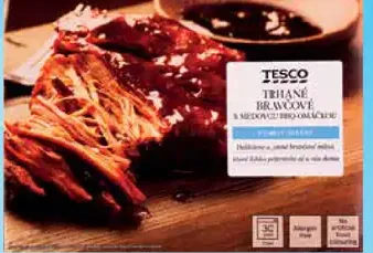 Tesco bravčové rebrá s BBQ omáčkou