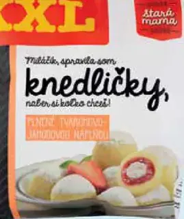 Stará mama knedličky plnené tvarohom a jahodovou náplňou XXL