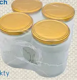 Súprava zaváracích pohárov so zlatými viečkami