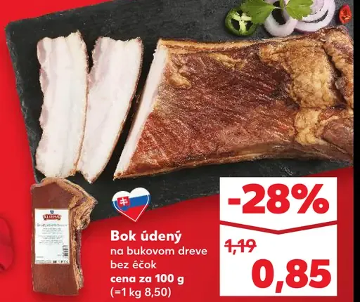 Bok údený na bukovom dreve bez čriev Červené vikingské