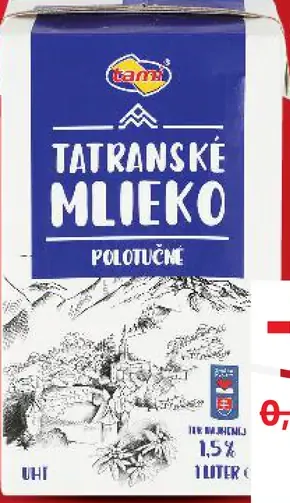 Tatramlieko trvanlivé mlieko 1,5 %