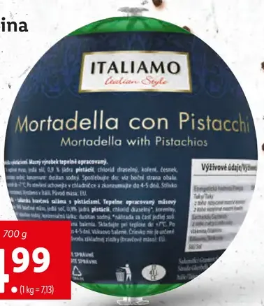 Italiano Mortadella con Pistacchi