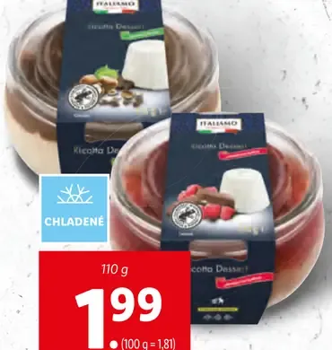 Chlazeni Dezert zo syra Ricotta