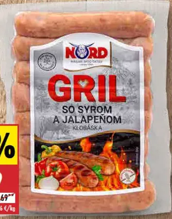 Gril klobáska so syrom a jalapeňom