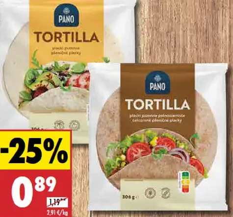 Pano Pšeničná/Celozrnná tortilla