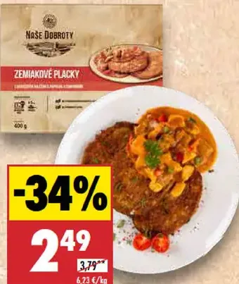 Naše Dobroty Zemiakové placky s bravčovým guľášom