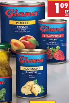 Giana Šampiňóny plátky