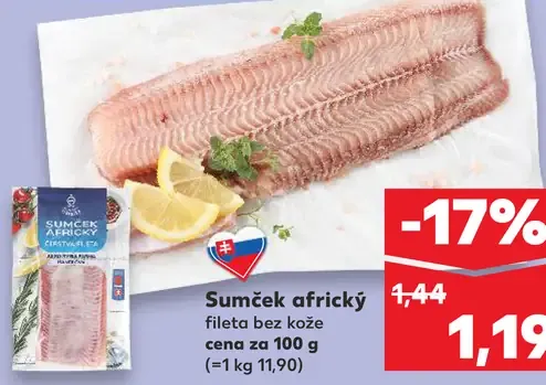 Sumček africký fileta bez kože
