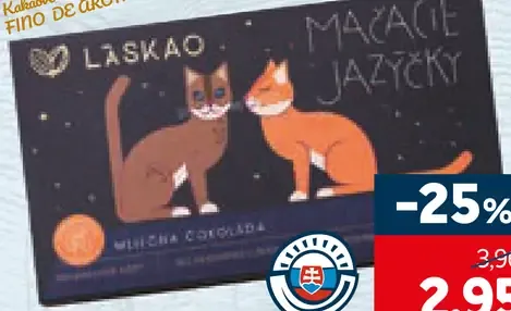 Láska mačacie jazýčky mliečna čokoláda s pomarančovou príchuťou