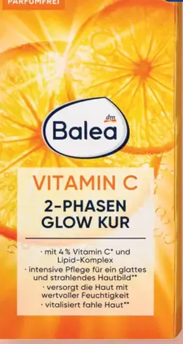 Balea Vitamin C 2-fázová pleťová kúra v ampulkách