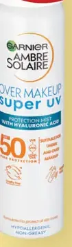 Garnier Ambre Solaire Over Makeup Super UV sprej na opaľovanie s OF 50