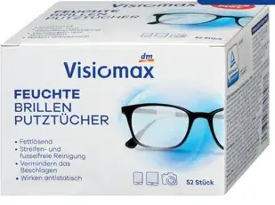 Visiomax vlhčené utierky na čistenie okuliarov
